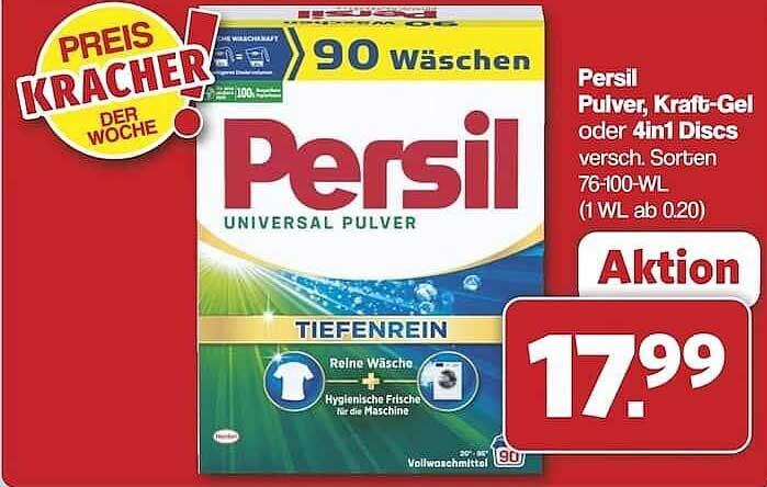 Persil Pulver, Kraft-Gel oder 4in1 Discs 90 Wäschen