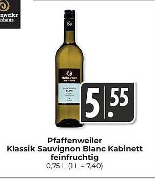 Pfaffenweiler Klassik Sauvignon Blanc Kabinett feinfruchtig 0,75 L