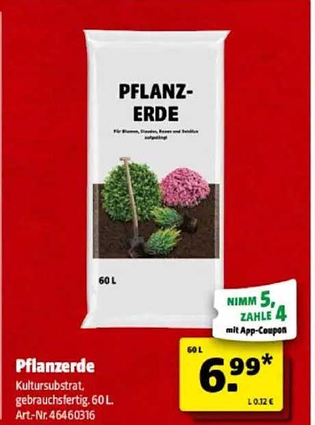 Pflanzenerde – Kultursubstrat, gebrauchsfertig. 60 L