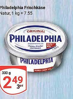 Philadelphia Frischkäse Natur 330 g zum Aktionspreis
