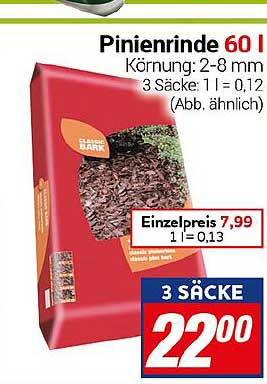 Pinienrinde 60 L, Körnung: 2-8 mm - Perfekt für Ihren Garten