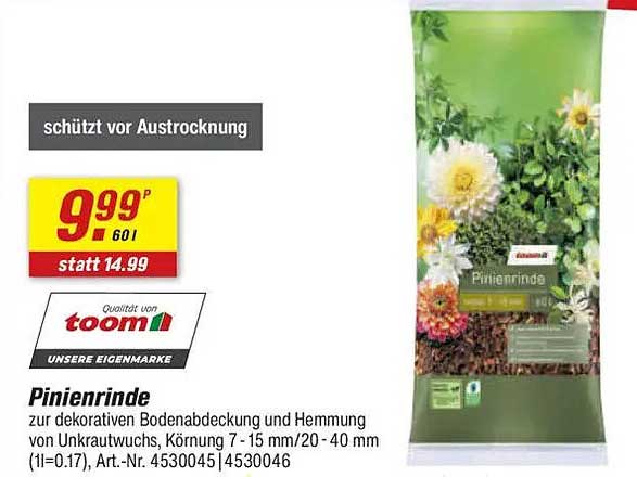 Pinienrinde zur dekorativen Bodenabdeckung, Körnung 7-15 mm/20-40 mm