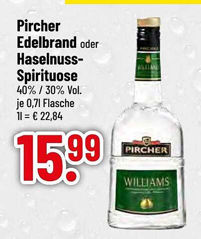 Pircher Edelbrand oder Haselnuss-Spirituosen 0,7l