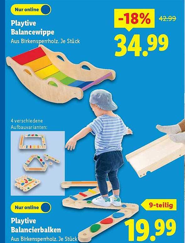 Playtive Balancewippe aus Birkensperrholz - jetzt für 34,99€!