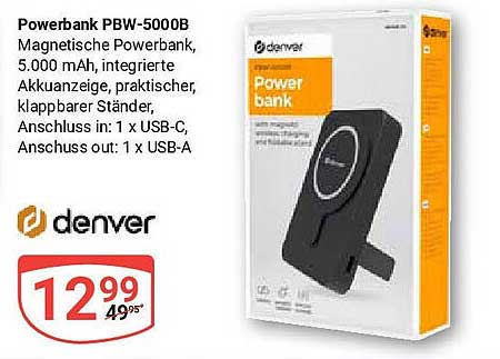 Powerbank PBW-5000B von Denver