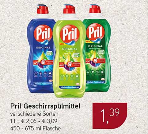 Pril Geschirrspülmittel - verschiedene Sorten