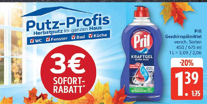 Pril Geschirrspülmittel verschiedene Sorten 450/675 ml