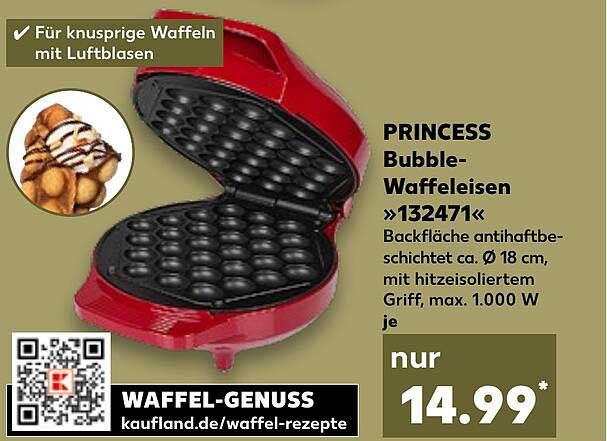 PRINCESS Bubble-Waffeleisen »132471«