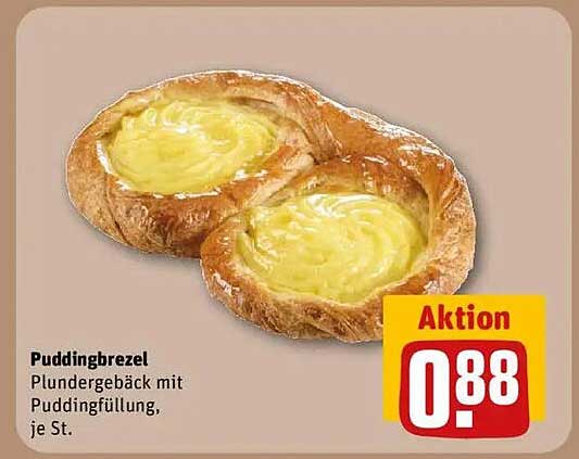 Puddingbrezel - Plundergebäck mit Puddingfüllung, je St.