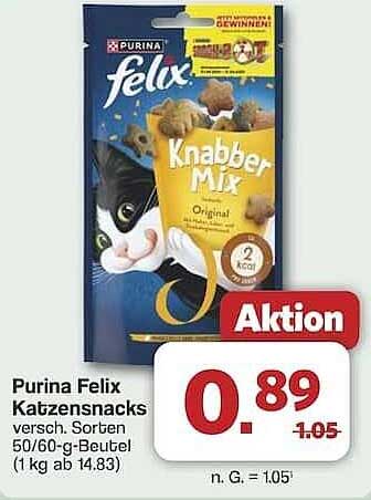 Purina Felix Katzen Snacks Knabber Mix, verschiedene Sorten