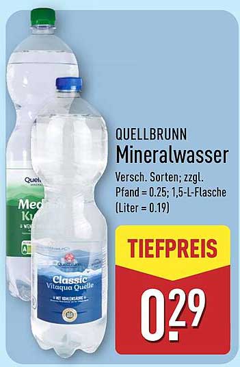 QUELLBRUNN Mineralwasser 1,5-L-Flasche