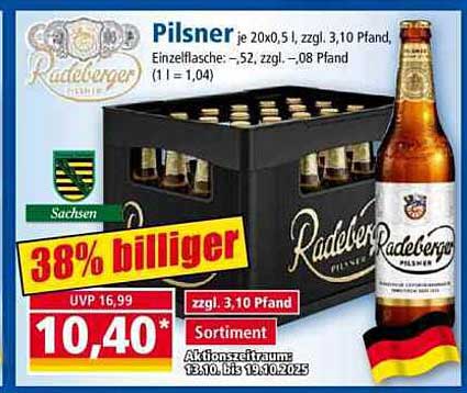 Radeberger Pilsner 20 x 0,5 l - jetzt 38% billiger!