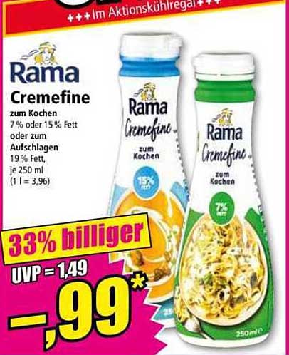Rama Cremefine - 33% billiger!