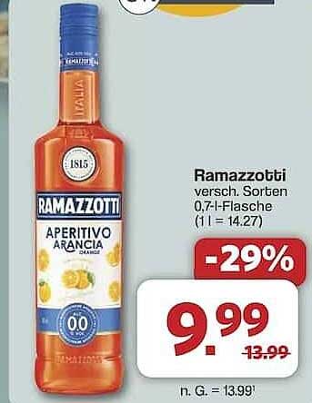 Ramazzotti Aperitivo Arancia 0,7l - Vielseitiger Genuss für Ihre Feierlichkeiten