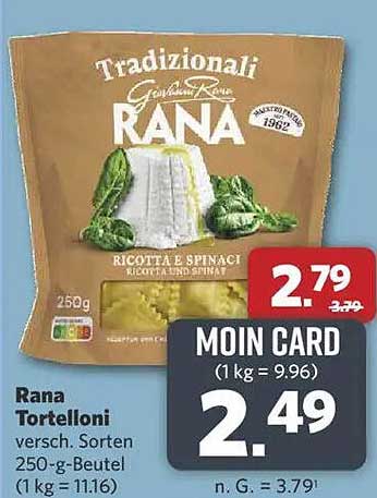 Rana Tortelloni Ricotta & Spinat 250-g-Beutel