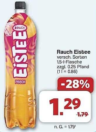 Rauch Eistee verschiedene Sorten 1,5-Liter-Flasche