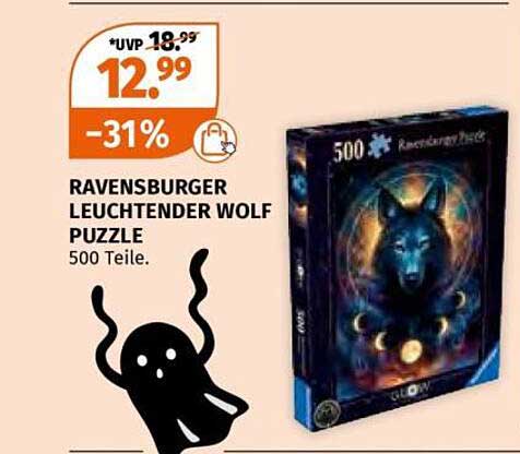 Ravensburger Leuchtender Wolf Puzzle 500 Teile