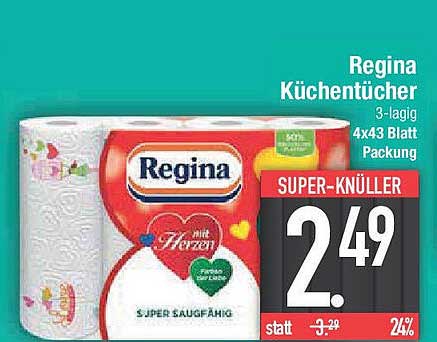 Regina Küchentücher 3-lagig 4x43 Blatt