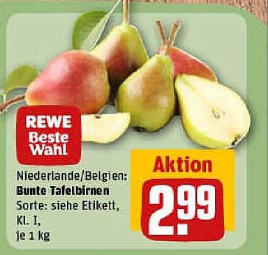 REWE Beste Wahl Bunte Tafelbirnen, 1 kg
