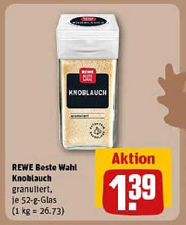 REWE Beste Wahl Knoblauch granulliert, je 52-g-Glas
