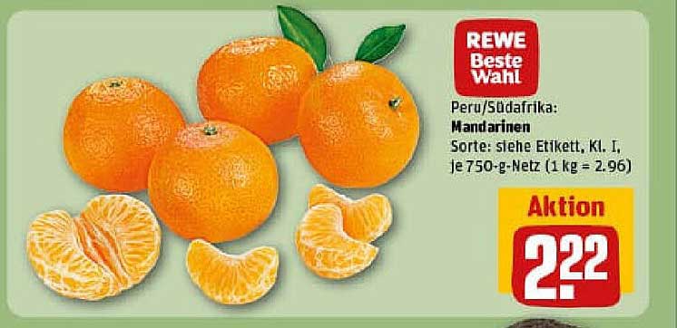 REWE Beste Wahl: Mandarinen Peru/Südafrika, 750 g