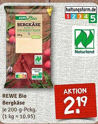 REWE Bio Bergkäse 200g