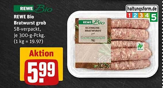 REWE Bio Bratwurst grob