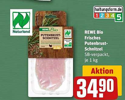 REWE Bio Frisches Putenbrust-Schnitzel, SB-verpackt, je 1 kg