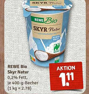 REWE Bio Skyr Natur 0,2% Fett im 400-g-Becher