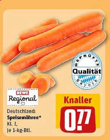REWE Regional: Speisemöhren Klasse I, je 1-kg-Btl.