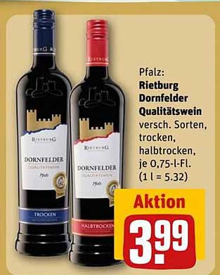 Rietburg Dornfelder Qualitätswein trocken und halbtrocken - Pfalz