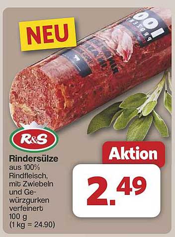 Rindsülze aus 100% Rindfleisch mit Zwiebeln und Gewürzgurken