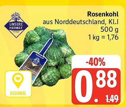 Rosenkohl aus Norddeutschland, K.L.I, 500 g