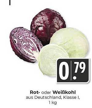 Rot- oder Weißkohl aus Deutschland, Klasse I, 1 kg