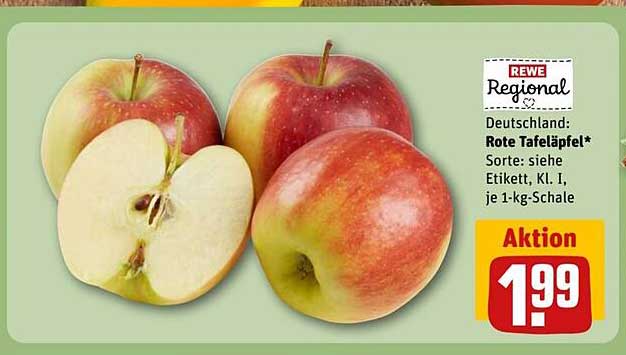 Rote Tafeläpfel - Aktionspreis 1,99 €