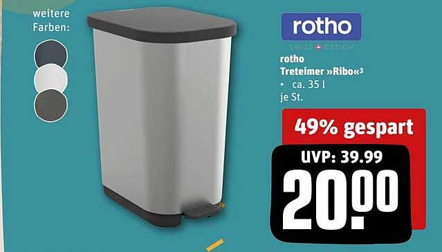 rotho Treteimer »Ribo«3 - 35 l