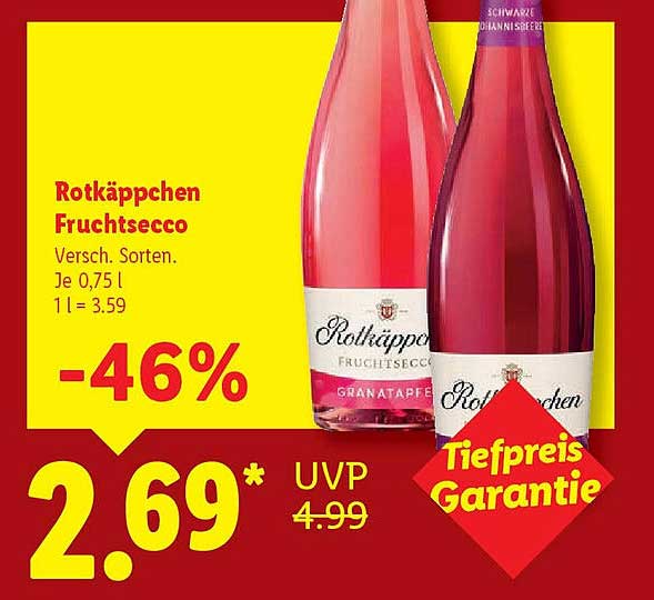 Rotkäppchen Fruchtsecco in verschiedenen Sorten