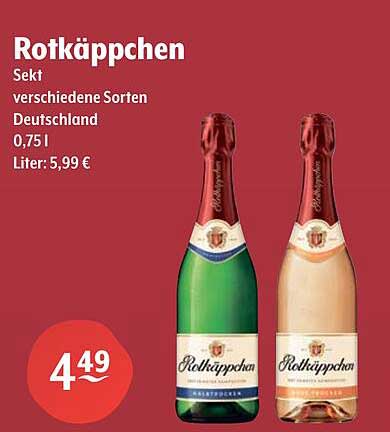 Rotkäppchen Sekt verschiedene Sorten 0,75l
