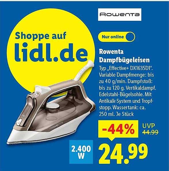 Rowenta Dampf­bügeleisen Typ „Effective+ DX1635D1“