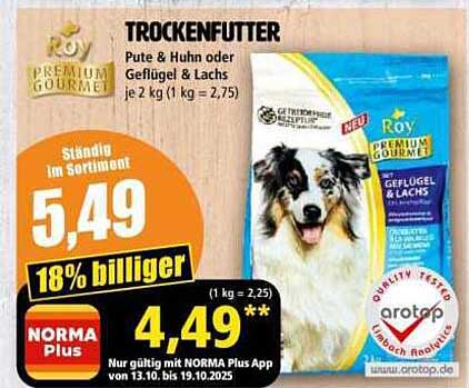 ROY Premium Gourmet Trockenfutter Pute & Huhn oder Geflügel & Lachs je 2 kg