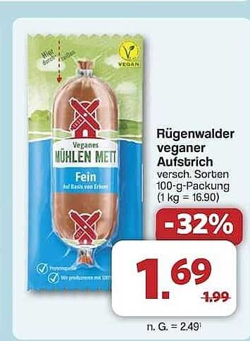 Rügenwalder veganer Aufstrich - Mühlen Mett, 100 g