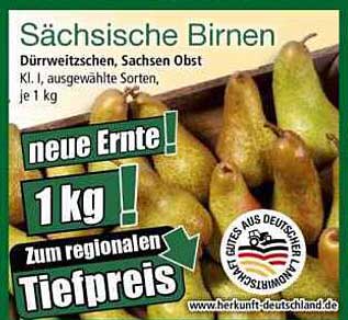 Sächsische Birnen – Neue Ernte in hervorragender Qualität