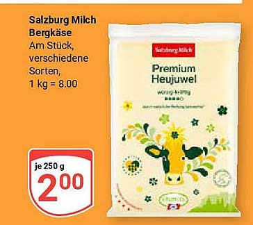 Salzburg Milch Bergkäse - Premium Heujuwel, 250 g für nur 2,00 €