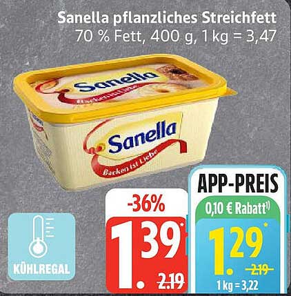 Sanella pflanzliches Streichfett 400 g – jetzt zum Sonderpreis!