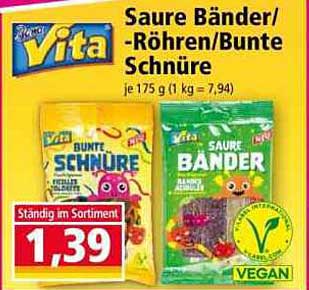 Saure Bänder/-Röhren/Bunte Schnüre