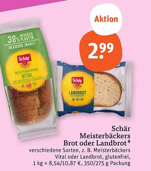Schär Meisterbäckers Brot oder Landbrot – jetzt nur 2,99 €!