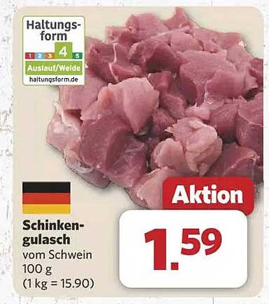 Schinkengulasch vom Schwein 100 g