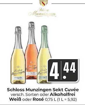 Schloss Munzingen Sekt Cuvée - verschiedene Sorten oder alkoholfrei