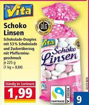 Schoko Linse - Schokolade-Dragées mit Pfefferminzgeschmack