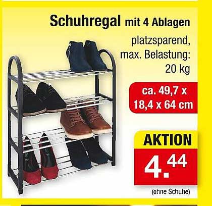 Schuhregal mit 4 Ablagen